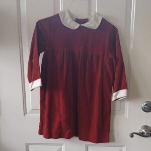 Vintage 1960s Girls Red Velvet Party Holiday Dress